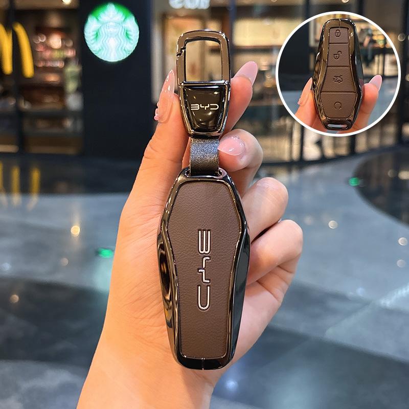 Autosleutelhoesje voor BYD Atto 3 Han EV Dolphin 4 Knoppen Afstandsbediening Beschermhoesje Auto Sleutelhanger Auto Accessoires