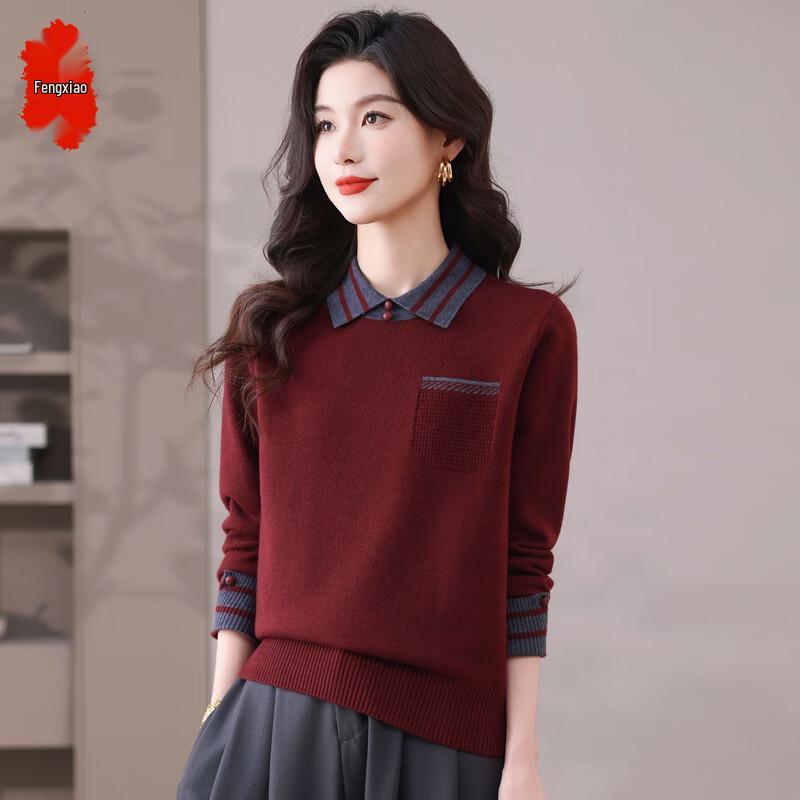 Fèngxiào Women's Polo Collar Knit Top
