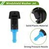 Front Windshield Nozzle for HOPESPANNER Jeep No.5303834AB Black Windshield Nozzle Wiper Washer Jet Plastic 1 Set