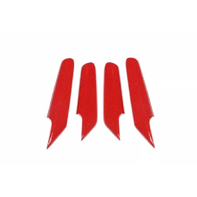 Interior Door Armrest Panel Strip Trim For Honda Civic 22- Red Carbon Fiber