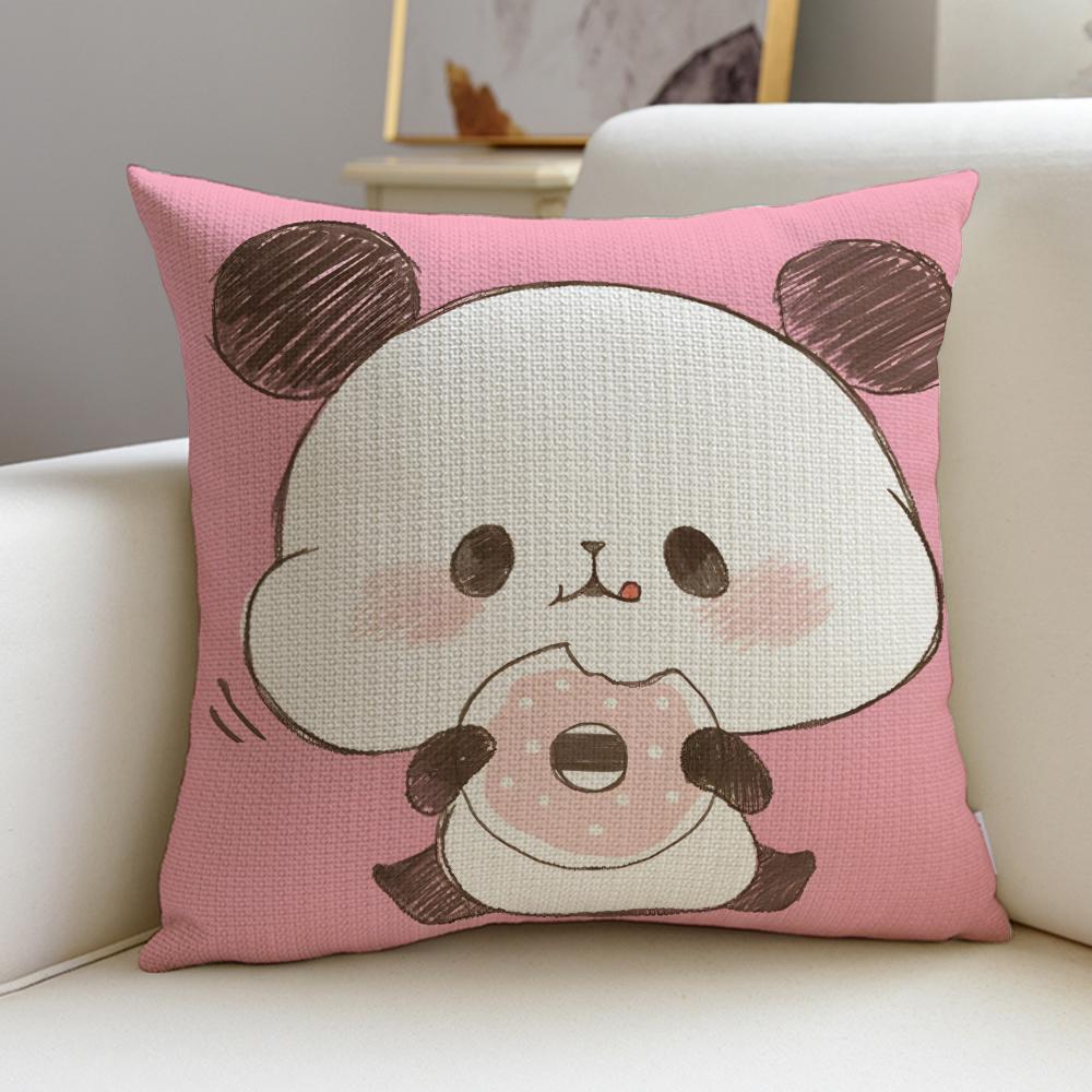 Lazy TTarepandaS Cushion Cover Breathable and skinfriendly linen pillowcase square removable and washable cushion