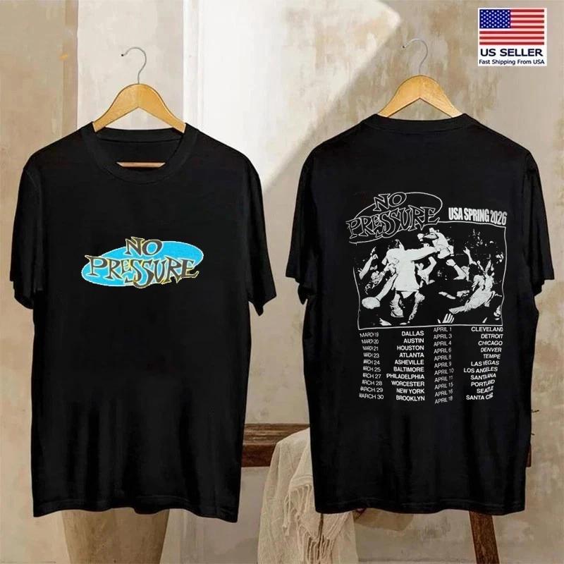 New No Pressure 2 Sides USA 2026 Tour Black S to 5XL Concert Shirt TU983 M