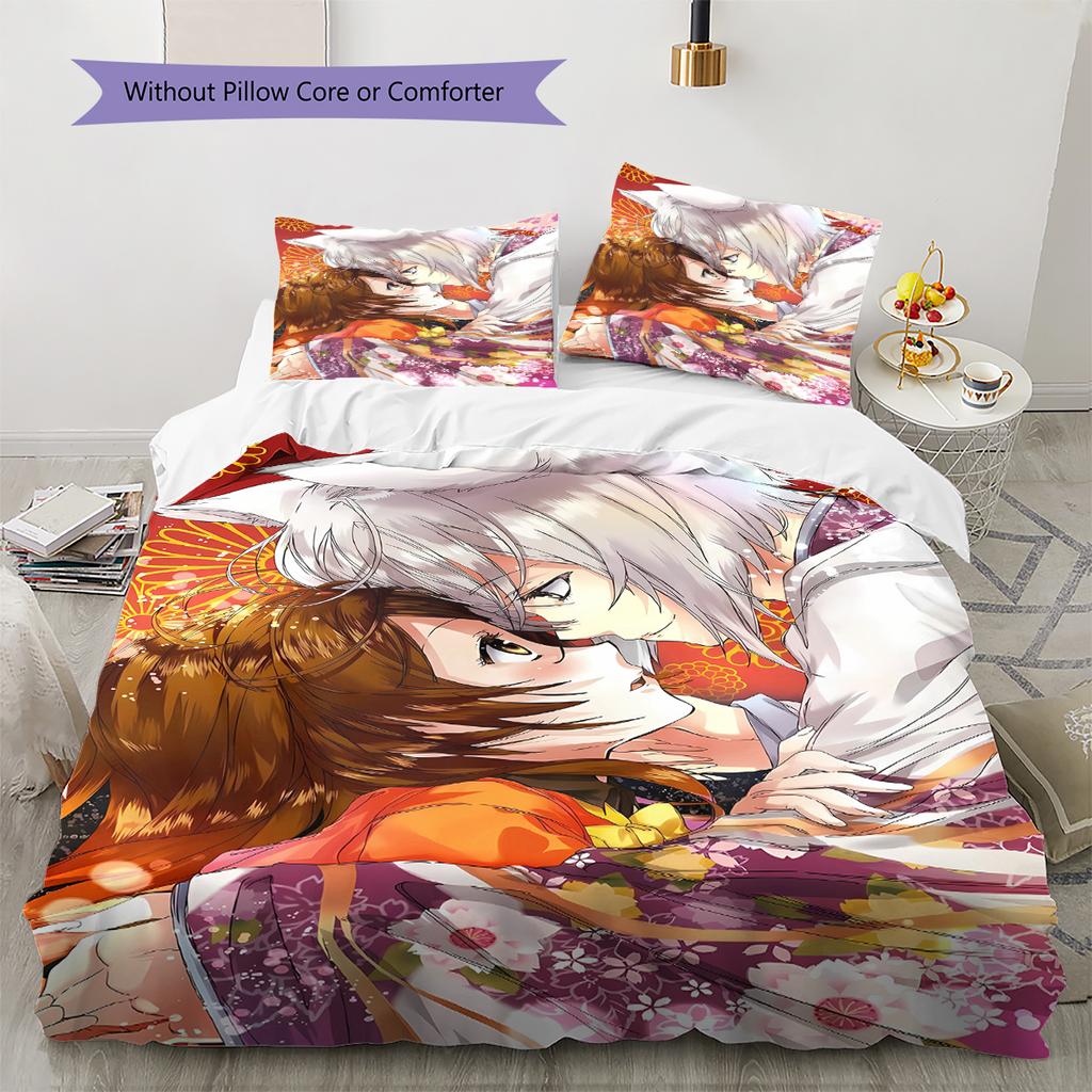 Kamisama Kiss Pattern Bedding,Quilt Set Quilt Cover Pillowcase Home Birthday Gift (1 * duvet cover + 2 * pillowcase, without core)