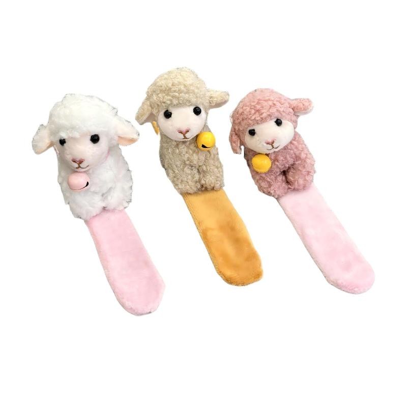 Cute Sheep Plush Lamb Slap Bracelet Lovely Sheep Wristband Party Wrist Decoration Daily Wear For 2027 New Year Gifts Kids Toys