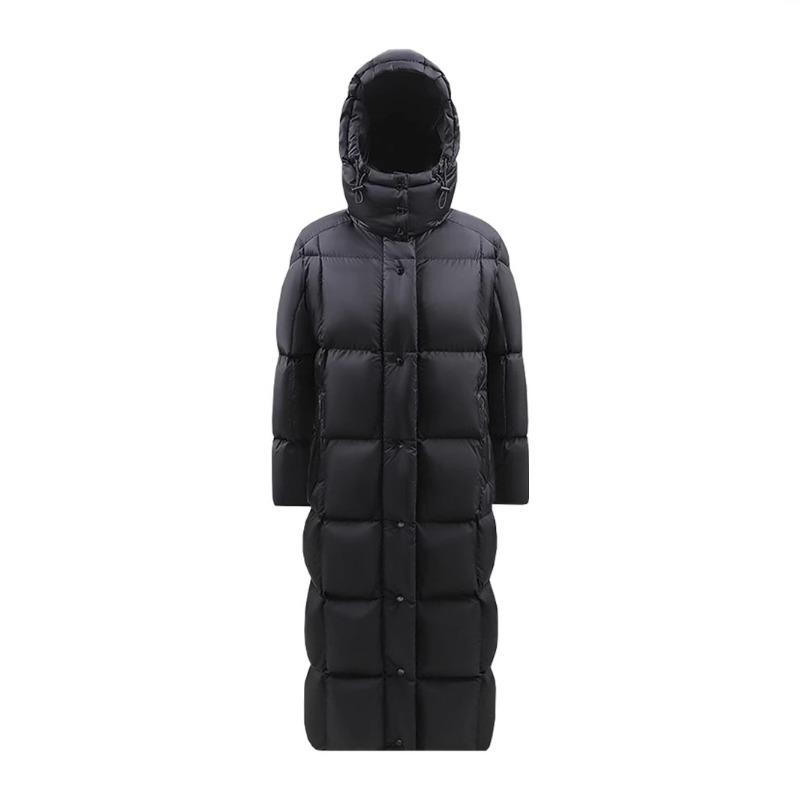 Black down jacket women's white duck down large size thickened women's down jacket