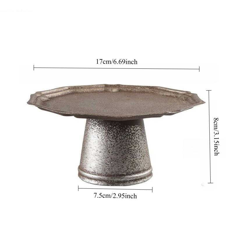 Metal High-feet Fruit Plate Household Snack Dessert Plates Dry Storage Tray Bread Cake Display Rack Housewear