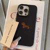 Minimalist Brown Dachshund Pattern Phone Case For iPhone 17 Air 16 E 15 14 13 12 11 Pro Max Plus Mini SE Soft TPU Cover Funda
