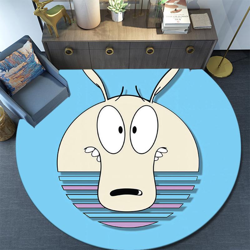 Rocko2 Round Area Rug,Carpet Rug for Living Room Bedroom Sofa Playroom Decor,Non-slip Floor Mat