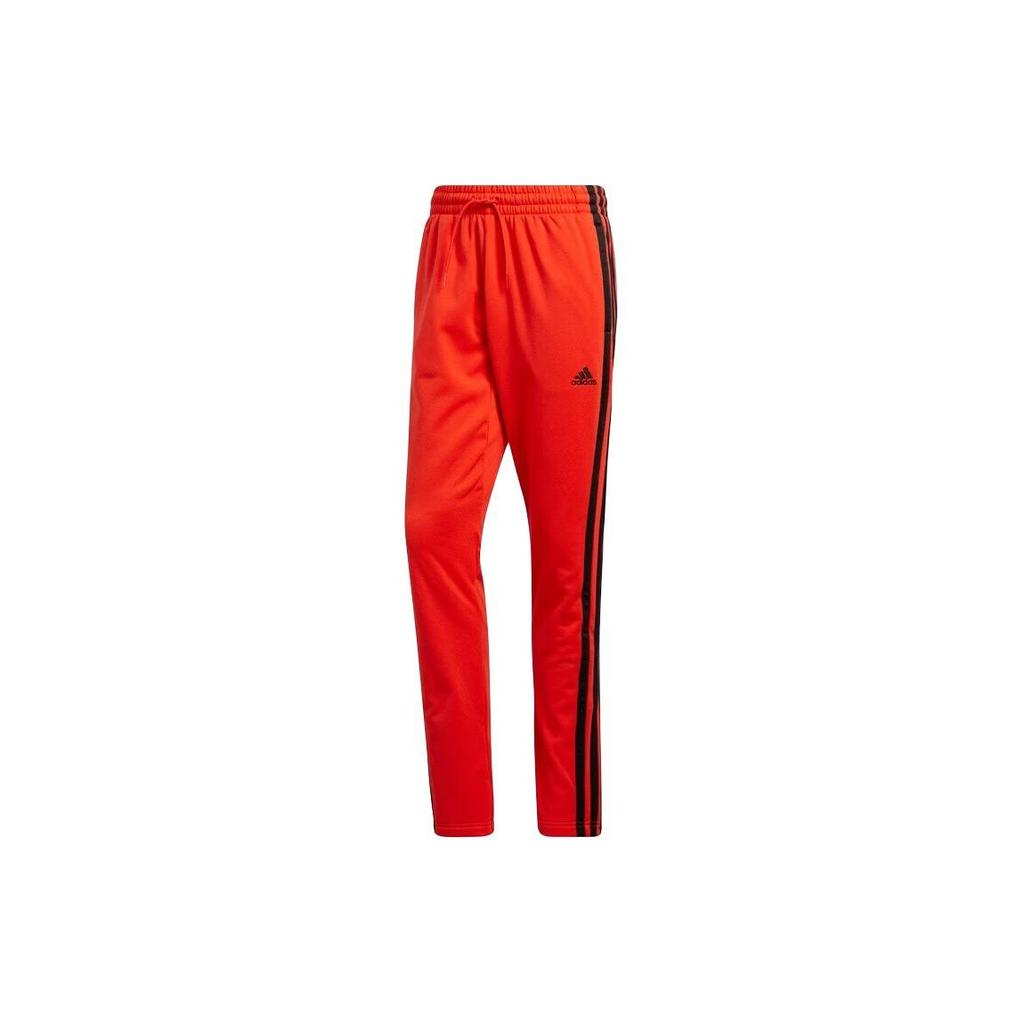 Adidas Striped Drawstring Sport Casual Pants Men Bottoms Red GL7103