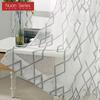 1PC Nuan Series Diamond Jacquard Translucent Door Curtain, Simple Rod Pocket Sheer Curtain for Kitchen Bedroom Living Room Home Decor