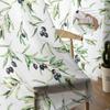 Watercolor Olive Leaf Texture Tulle Window Curtain Sheer Valances Curtains For Living Room Home Decoration Drape Panel