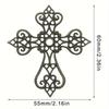 30pcs Vintage Hollow Floral Cross Embellishments 55x60mm Cast Iron DIY Scrapbooking Corner Decorations for Crafting DIY Lovers