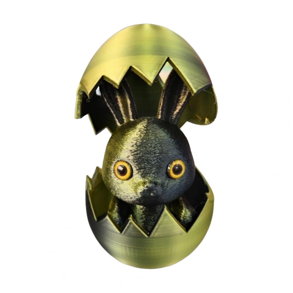 3d Printed Egg Decoration Easter Egg Ornament Easter Bunny Ear Egg Ornament with Detachable Figurine 3d Printed Holiday