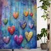 Open One Romantic Valentine's Day Love Print Shower Curtain, Window Curtain with 12 Hooks Curtain for Windows