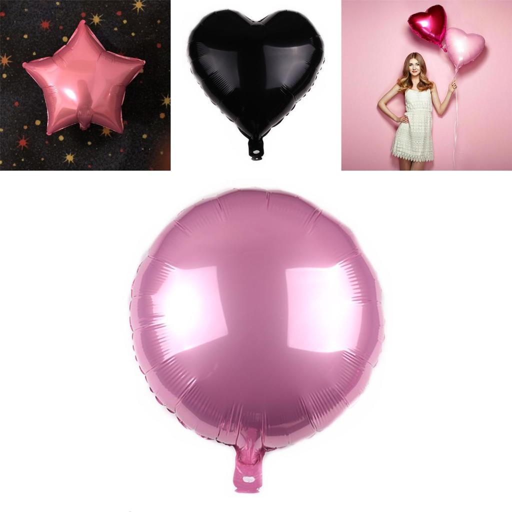 Inch Solid Colour Foil Balloons Heart Star Round Shape Perfect For Weddings And Birthday Parties**
