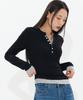 MOAA Layered Trim Henley Sleeve (Black)