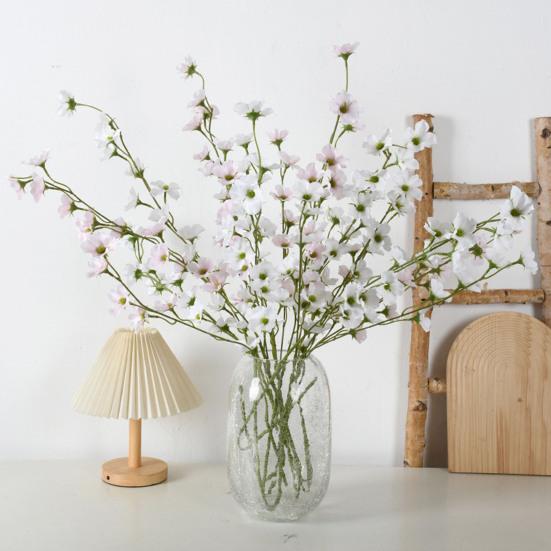 Artificial Crabapple Blossom Stem Realistic Faux Begonia Vine Branch Long Stem Fake Flowers for Spring Summer Indoor Wedding Home Table Centerpiece