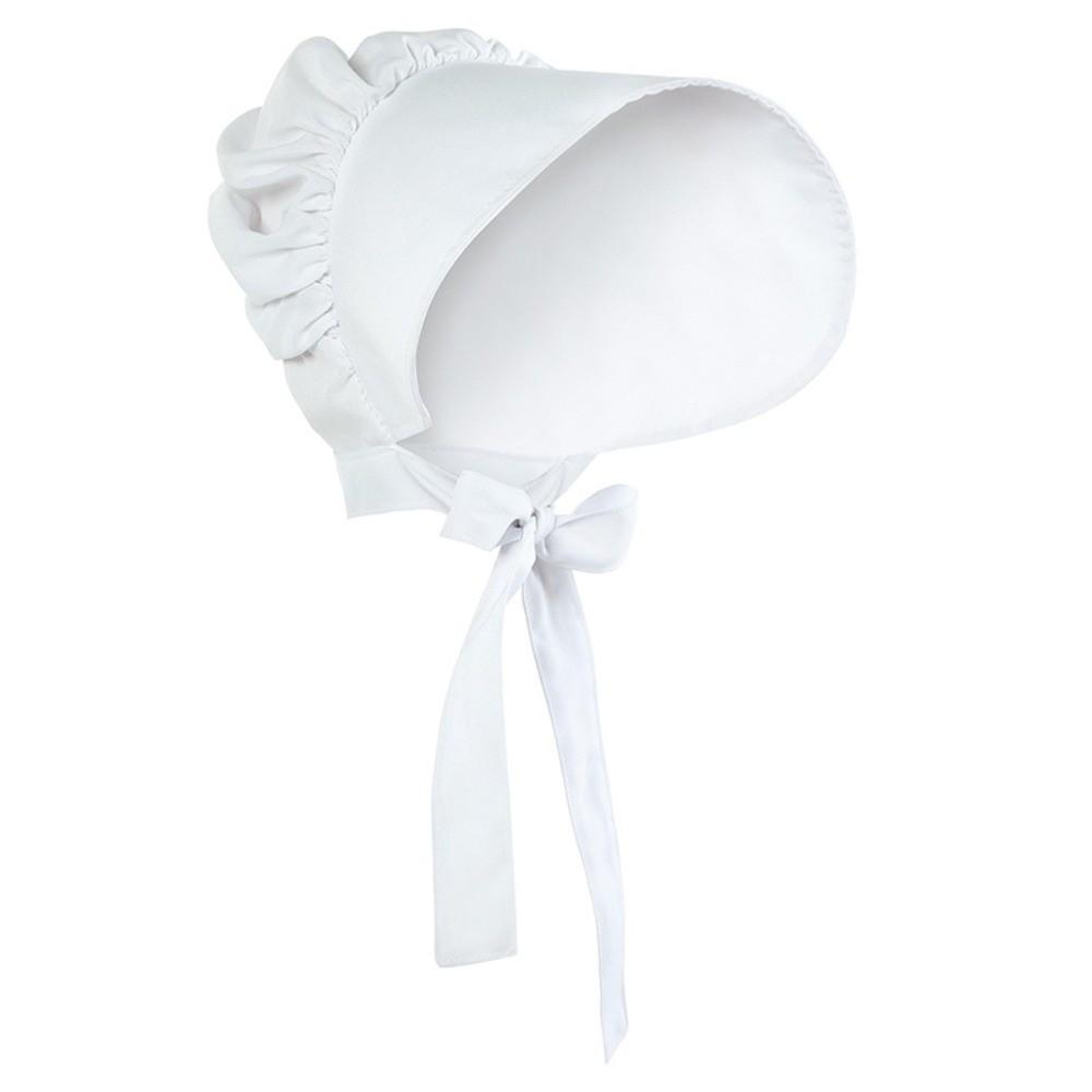 Creative Cosplay Maid Apron Hat Set Lace Trim White Half Apron Short with Pocket Lolita Bonnet Hat Restaurant Work Chef Waiter