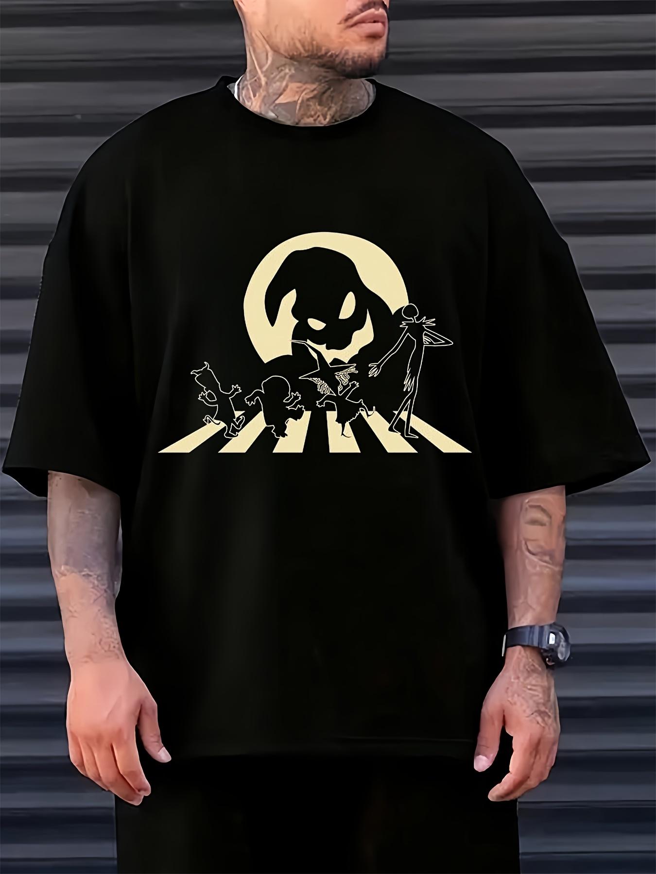 Black T-shirt with Jack Skellington Graphic - Casual XXXL