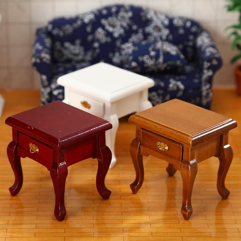 Doll House Furniture DIY Wooden Cabinet TV Cabinet Chest Of Drawers Bedside Cabinet Miniature Ornament Model