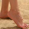 NONAMOIS 18K Gold Plated Ankle Bracelets for Women Waterproof | Stainless Steel Gold CZ Cross Layered Bow Link Chain Anklets Non Tarnish Summer Beach