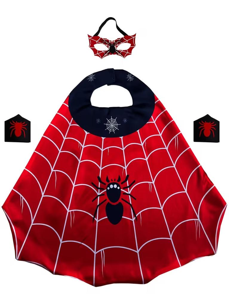 Cadılar Bayramı Örümcek Pelerin Pelerin Kostüm Cosplay Rol Oyunu Parti Elbisesi Yetişkinler Çocuklar İçin
