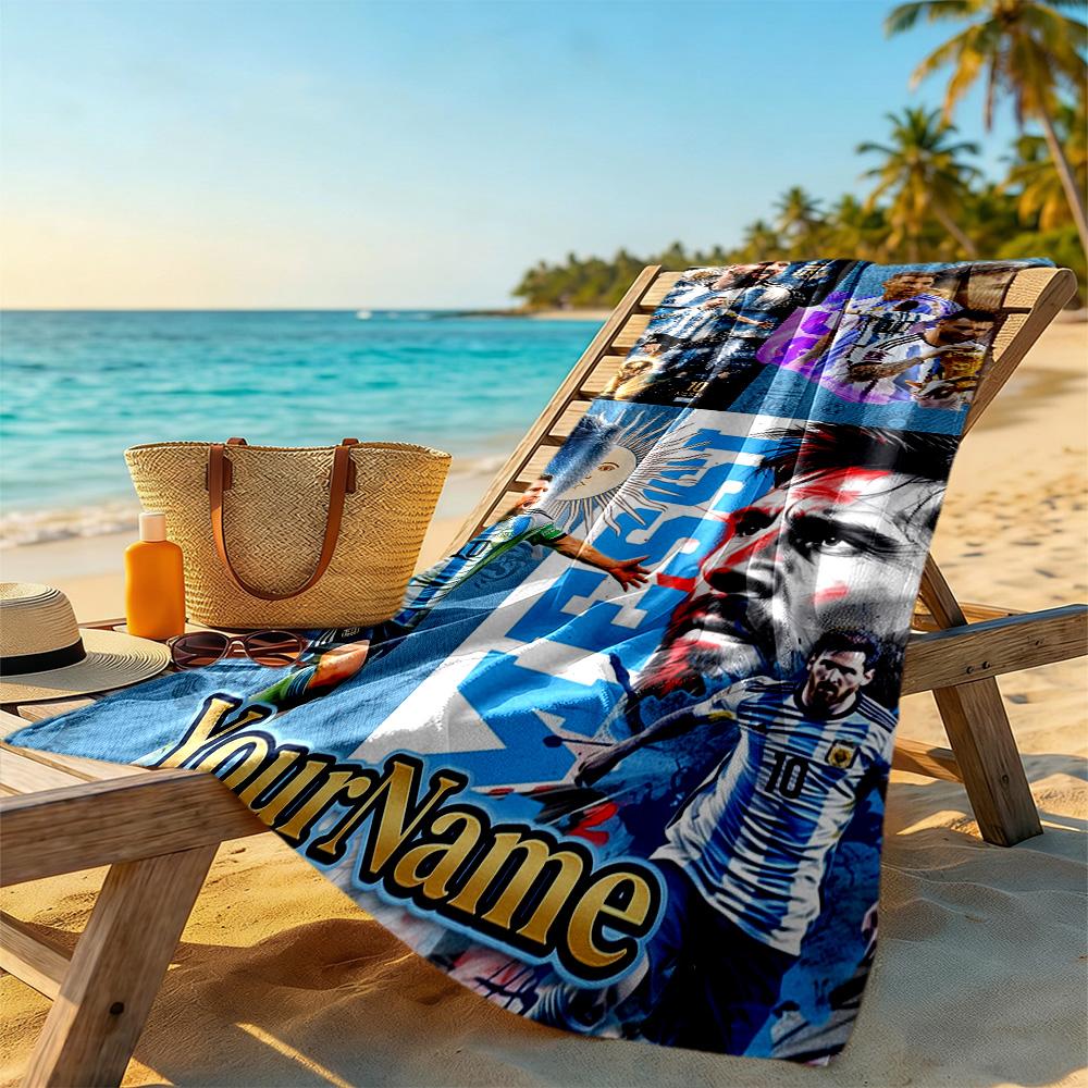 Messi Personalized Name Beach Towel Soft Durable Quick-Dry Portable for SwimmingBeachCamping Travel Beach AccessoriesGym