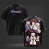 Frieren And Ubel Kawaii Print T-shirt Anime Frieren Clothing Men Women Cotton Tshirts Retro Washed T Shirt Harajuku Unisex Tops