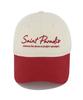 Hebeles Saint Paradise Embroidered Color Block Ball Cap - Red/Cream