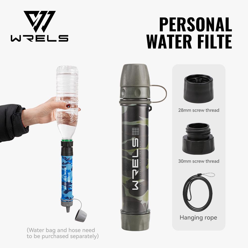 WRELS Outdoor Water Filter Camping Hiking Travel Emergency Survival Water Purifier Portable Water Filtration System Water Filter коричневый