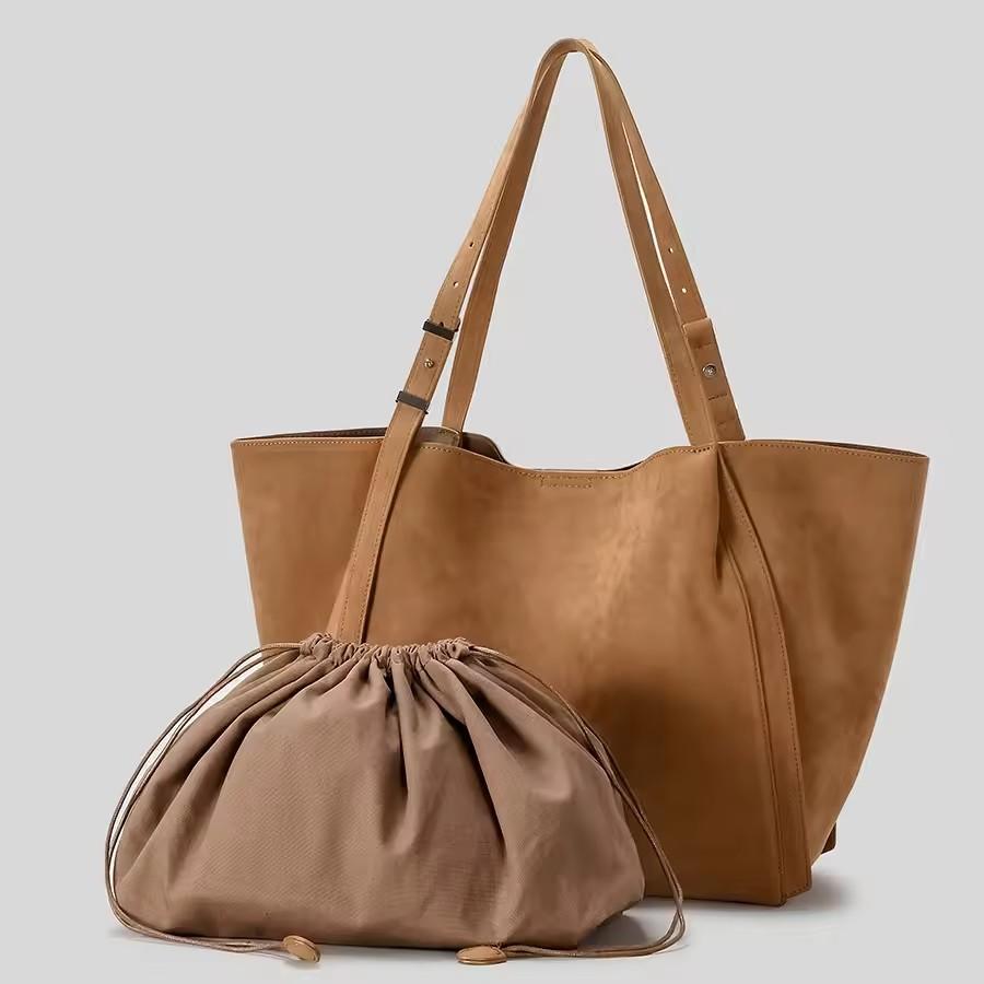 2025 New Autumn Large Capacity Vintage Tote Bag for Women Designer Luxury Sand Matte Shoulder Crossbody Bag Trendy Commute Bags