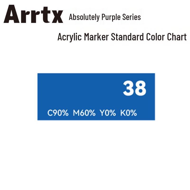 Arrtx Ataishi Akrylový marker s měkkým hrotem, Jeden kus, Absolutní fialová, Styl A/B, 30 barev, Voděodolný, Rychleschnoucí, Krycí.