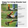 Easy Eject Weeding Tool Stand Up Weed Puller, Long Handle 4-Claw Tool, Easy-Eject Mechanism, Standing Weeder Hand for Garden Lawn, Remove