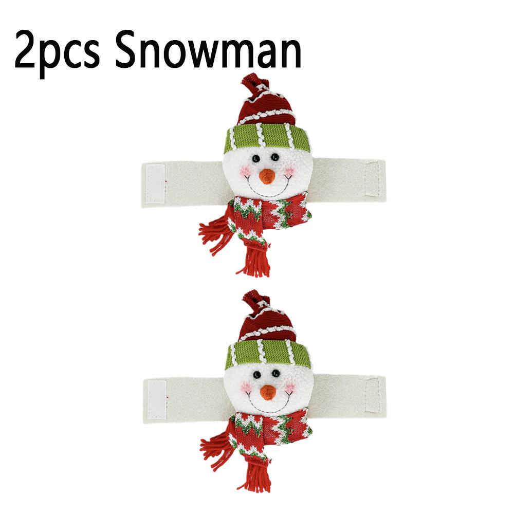 1/2pcs Christmas Day Decorations Polyester Durable Santa Claus Snowman Curtain Buckle Ring Curtains Festival Windows Decoration