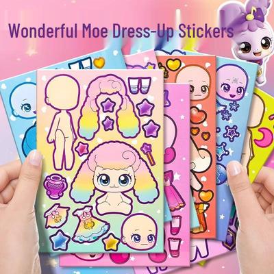 Moe Prinzessin Wiederverwendbare Verkleidungsaufkleber für Mädchen - Hochwertiges Cartoon-Spielset