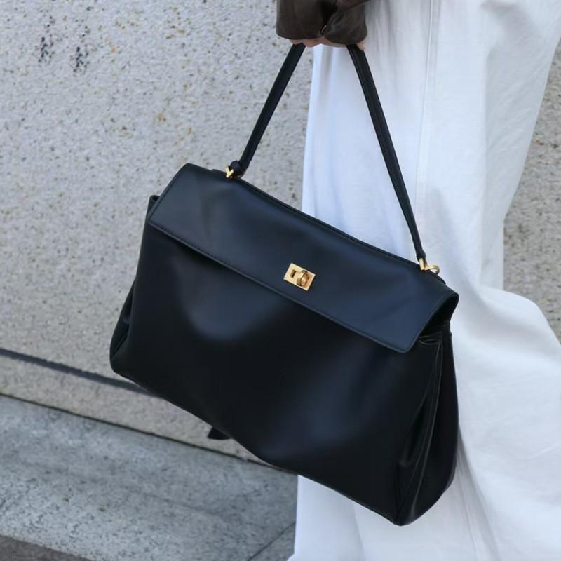 2025 New Women's Bag Authentic Leather High-end One-shoulder Large Capacity 100-piece Cross-border Cowhide
