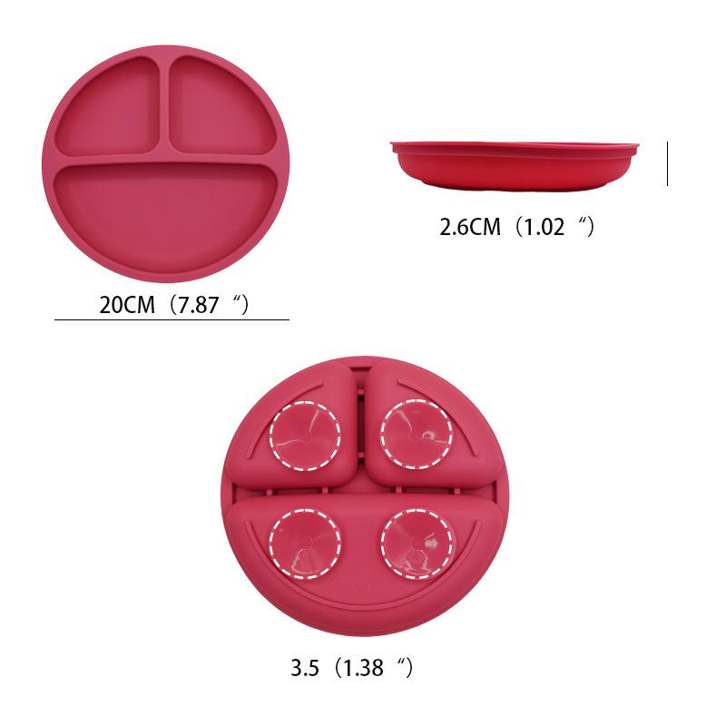 Silicone Baby Feeding 8-Piece Tableware Set with Compartment Plate