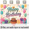 Party Backdrop Flat Text Hanging Event Photo Background Birthday Party Decor