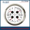 ELING 85mm 4 in 1 Multifunction Meter Oil Pressure 5Bar 10Bar 80PSI Water Temperature Oil Level 8-16V Voltmeter for Cars Ships