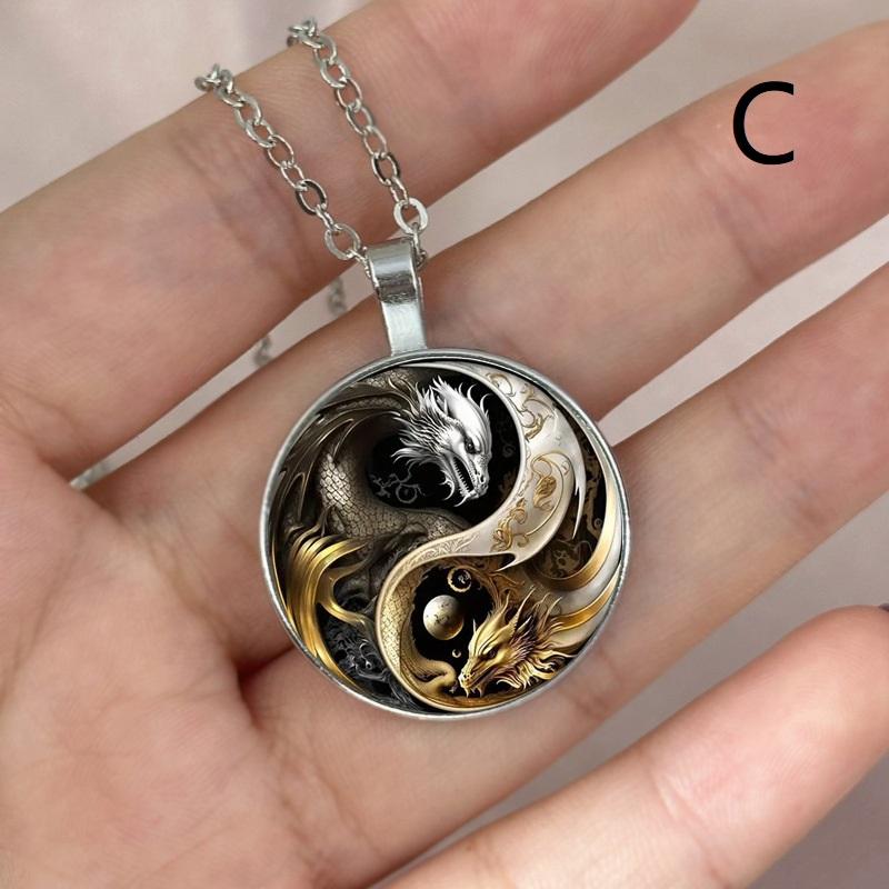 Yin Yang Dragon Keychain Alloy Pendant Black And White Dragon Design Perfect For Bags Backpacks And Unique Gifts