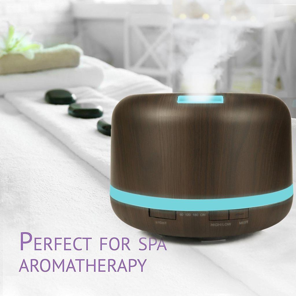 500ML Creative Muji-Style Aroma Diffuser: Indoor Humidifier & Seven-Color Night Light