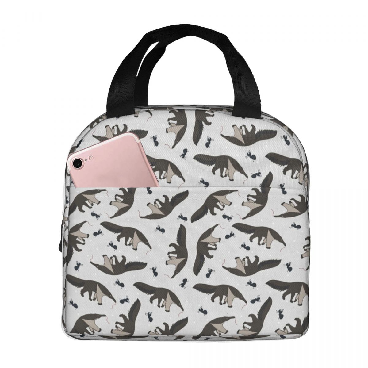 Giant Anteaters And Ants All Over Pattern Insulated Lunch Bag for Women Office Cooler Thermal Food Box Tote Lunch Boxes One Size