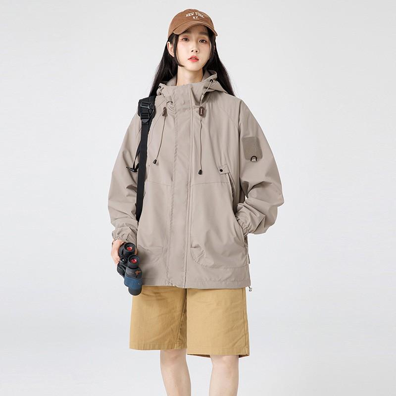 Veste Outdoor Imperméable Coupe-vent Unisexe Randonnée Camping Vélo Course en sentier Léger Respirant Imperméable
