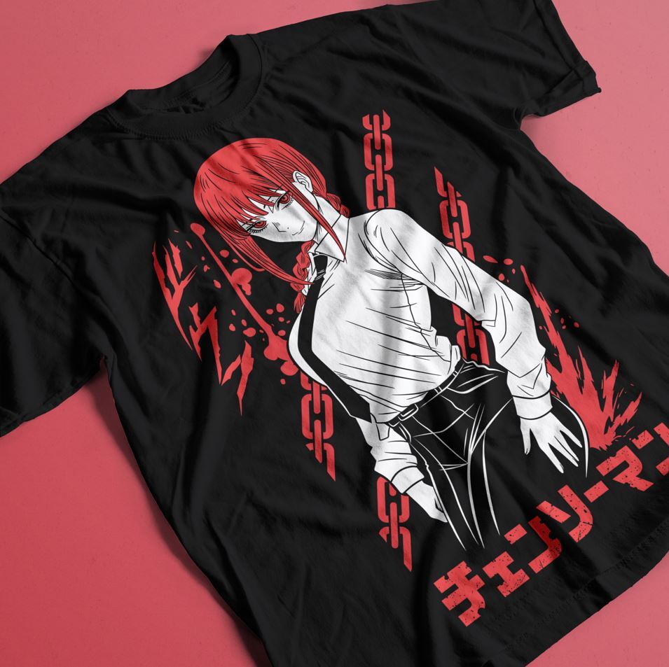 Chainsaw Man Makima T-Shirt Pochita,Anime All Size Black,chainsaw Man Power