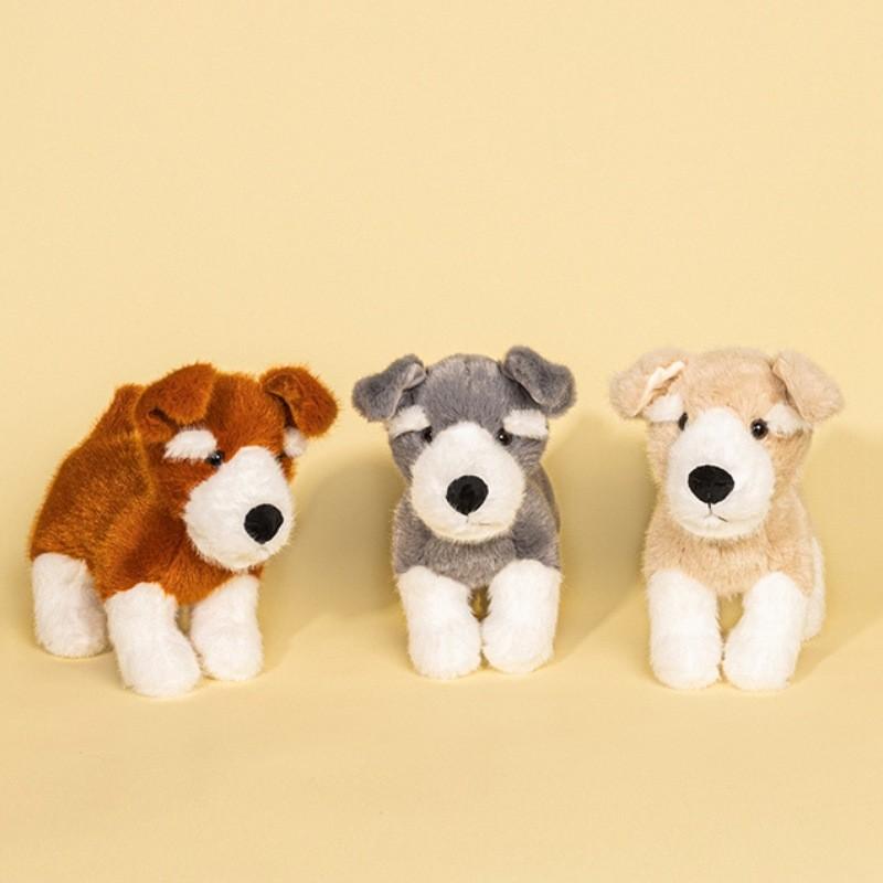 Plush Schnauzer Dog Toy With Soft Short Pile For Kids And Collectors