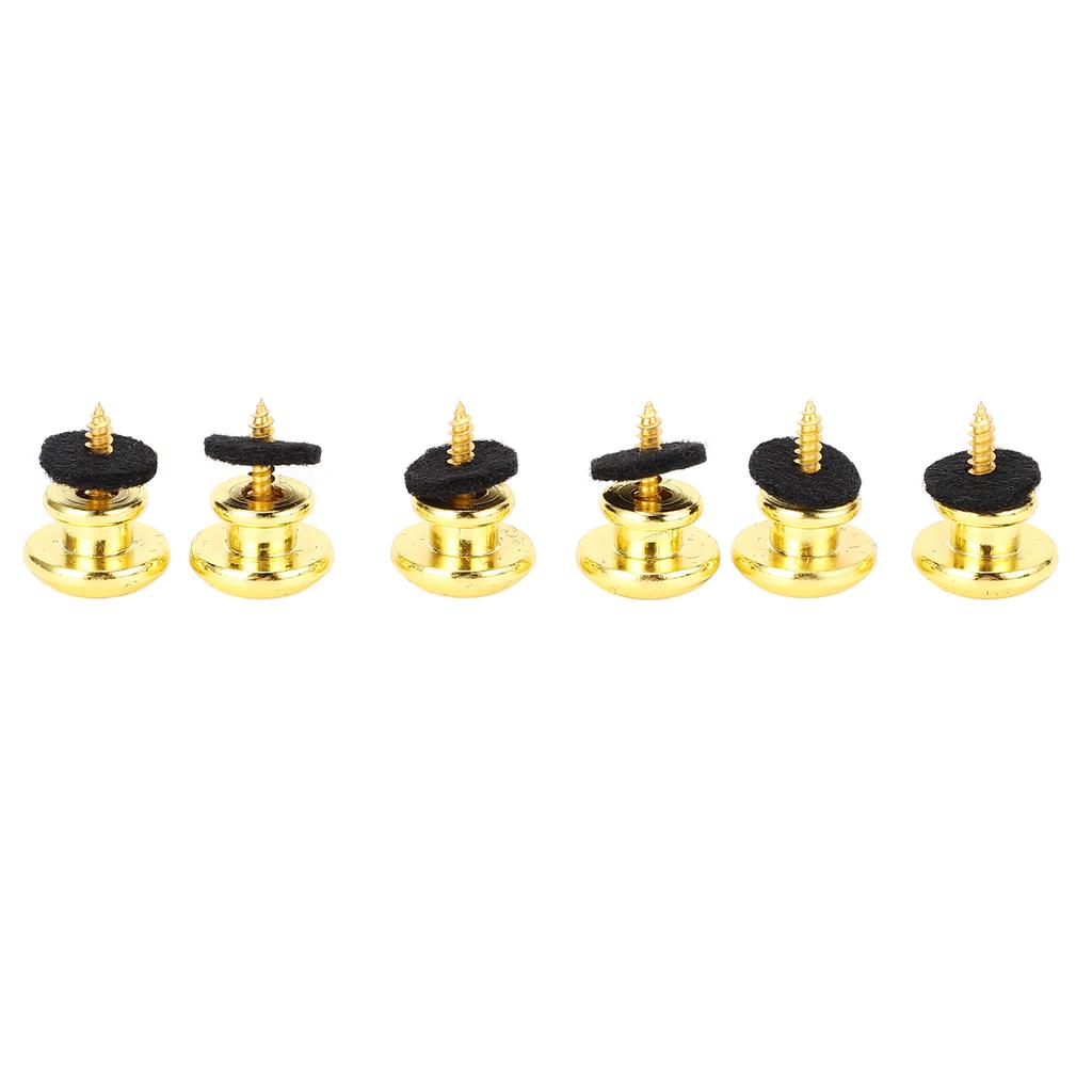 6pcs Guitar Strap Button Smoothly Iron Guitar Strap Locks Easy Installation Guitar Strap End Pins Fo