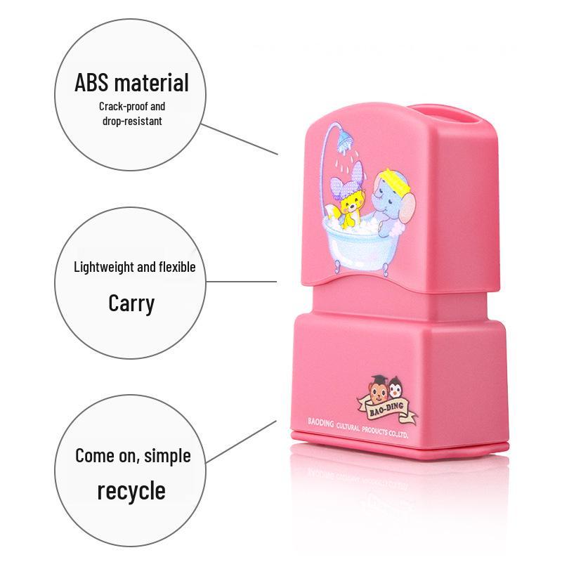 Kids' Custom Name Stamp for Clothing - Cute Cartoon Design
