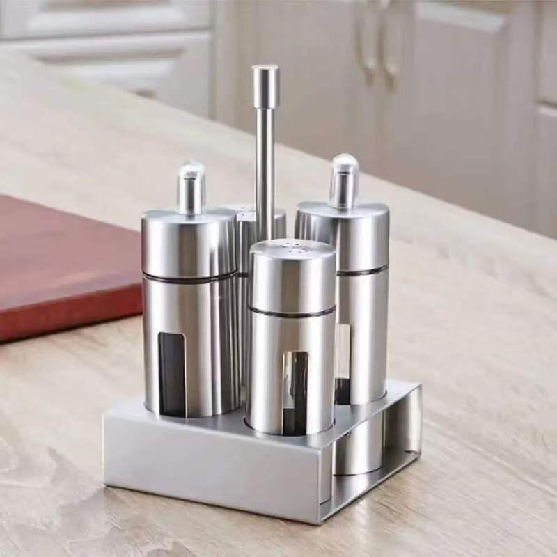 Mylang 4-Piece 304 Stainless Steel Tabletop Seasoning Set