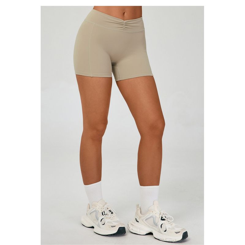 

Fashion Nude Feel Tight Yoga Shorts Brushed High Waist Stretch Breathable Belly Extraction Hip Lifting Running Workout Shorts Shorts Outwear Flaxen XL
