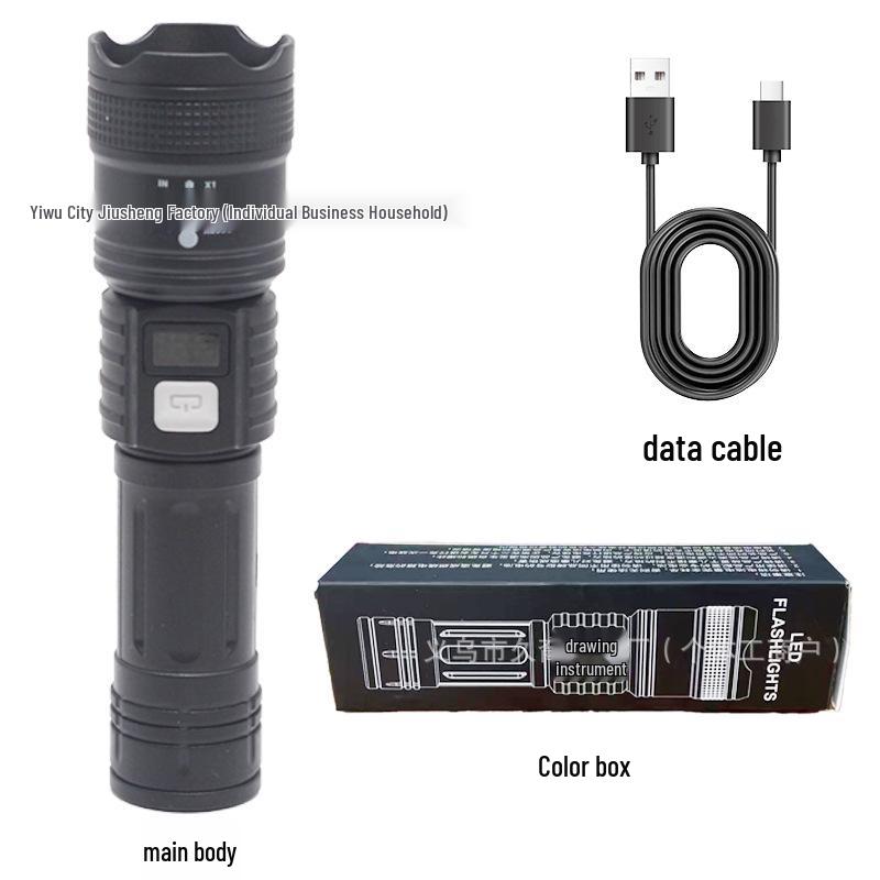 Douyin LED Flashlight: High Brightness, USB Rechargeable, Telescopic Focus, Outdoor & Household Use